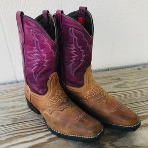 Pecos Bill Cowboy Western Boots Womens Sz 6 Purple Leather